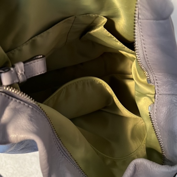 Coach Crossbody Bag. Grey color with lime green interior. - Picture 10 of 12